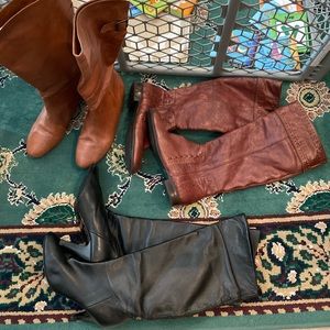 Brown and black boot bundle size 9 and 9.5
